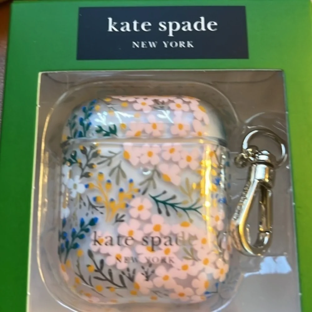 Kate Spade New York Floral Apple AirPods Case with Clip::1st & 2nd Generation